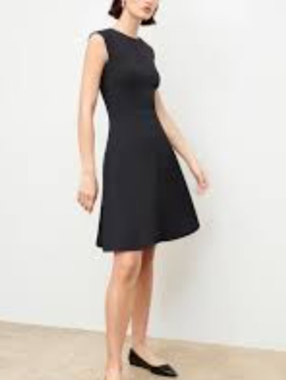 French Connection Black Sleeveless Fit-and-Flare Mini Dress